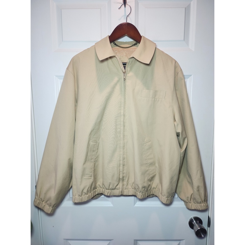 Vintage 70s Etienne Aigner Tan Khaki Zip Up Harrington Jacket Windbreaker Women